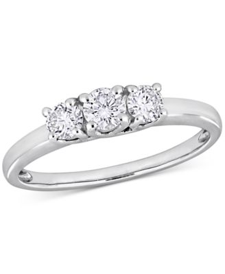 Diamond Three Stone Engagement Ring (1/2 ct. t.w.) in 14k White Gold