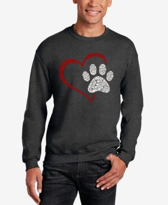 Paw Heart - Men's Word Art Crewneck Sweatshirt
