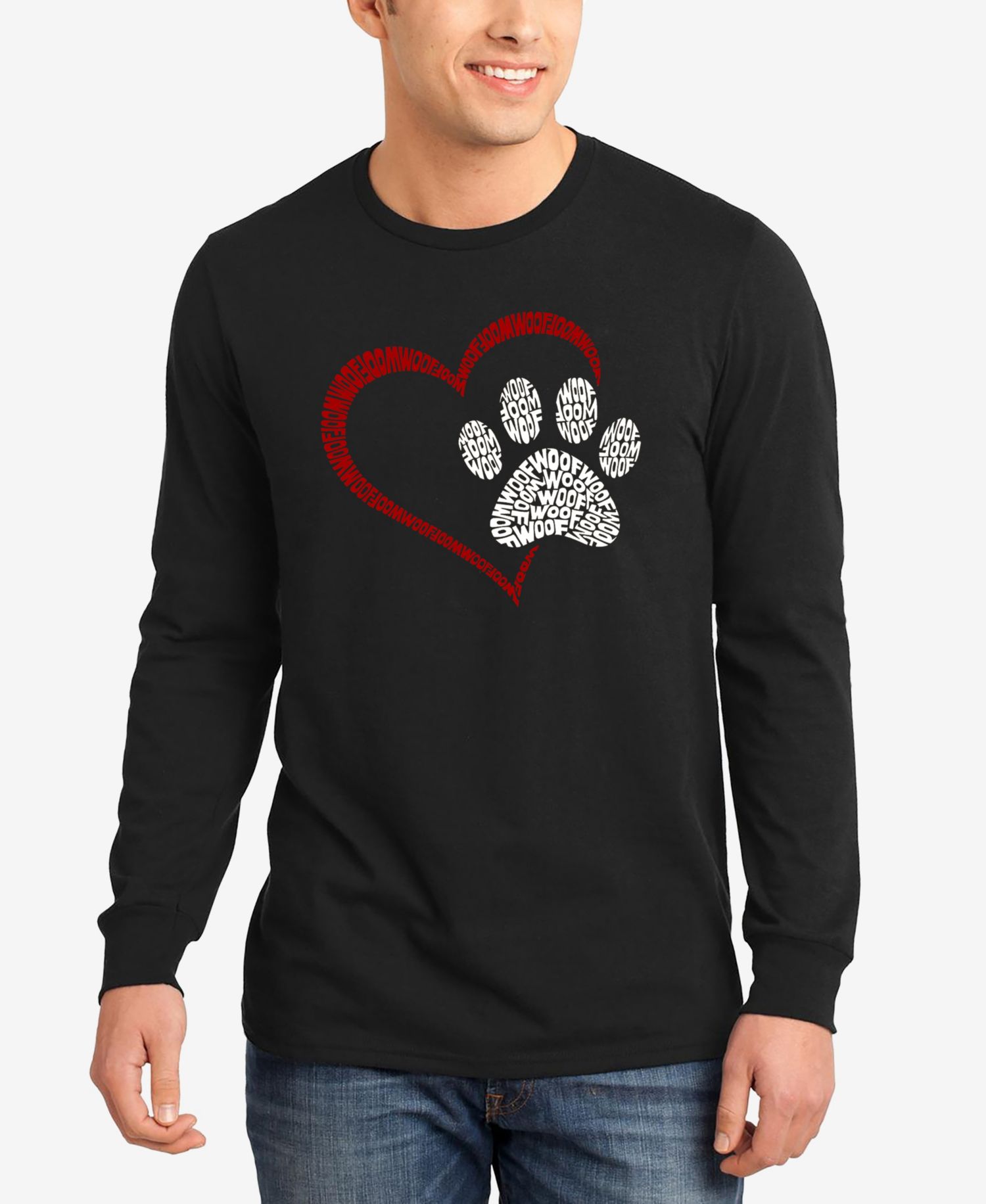 Paw Heart - Men's Word Art Long Sleeve T-Shirt