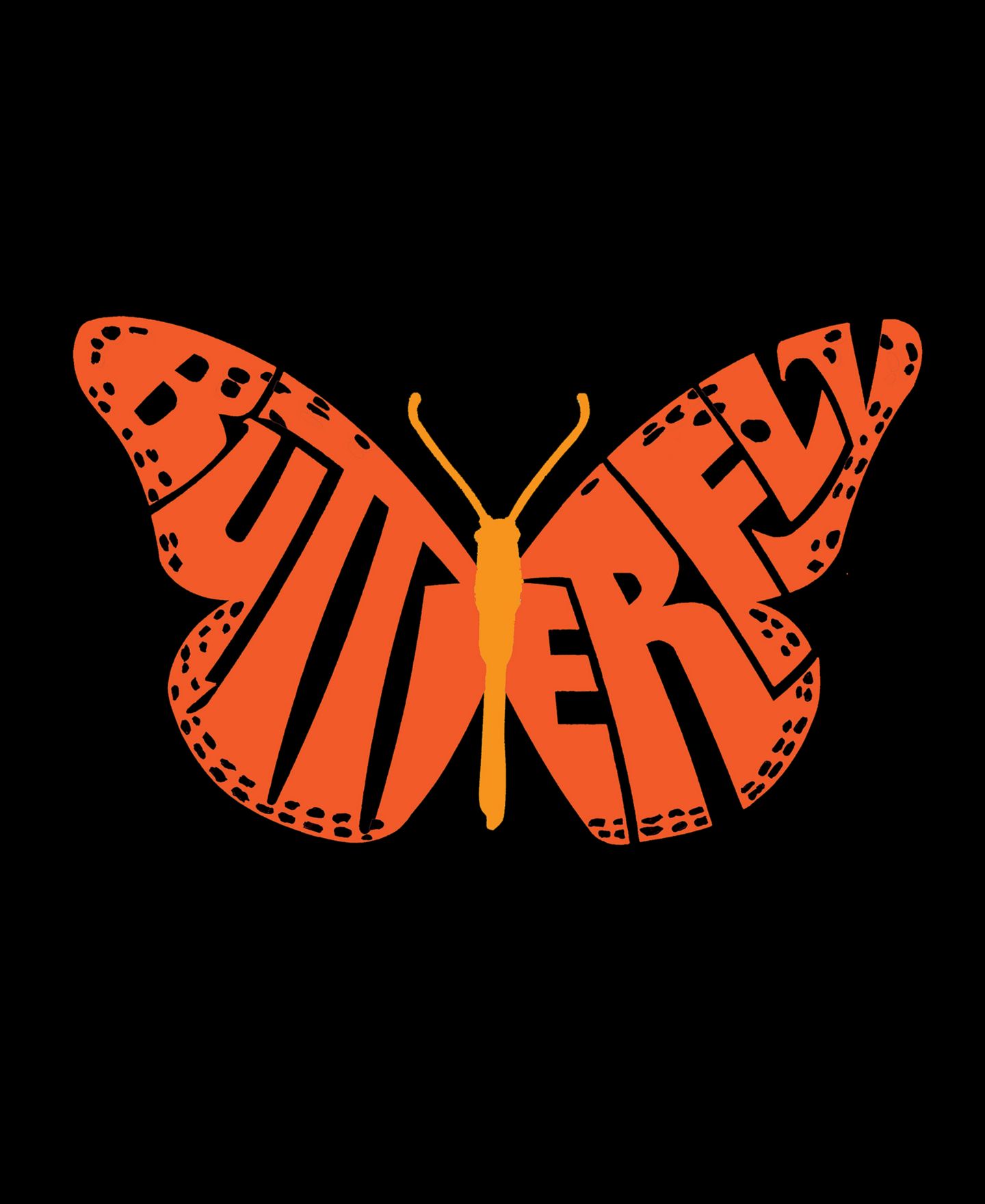 Мужская футболка LA Pop Art Butterfly - Word Art, цвет: Чёрный — фото 3