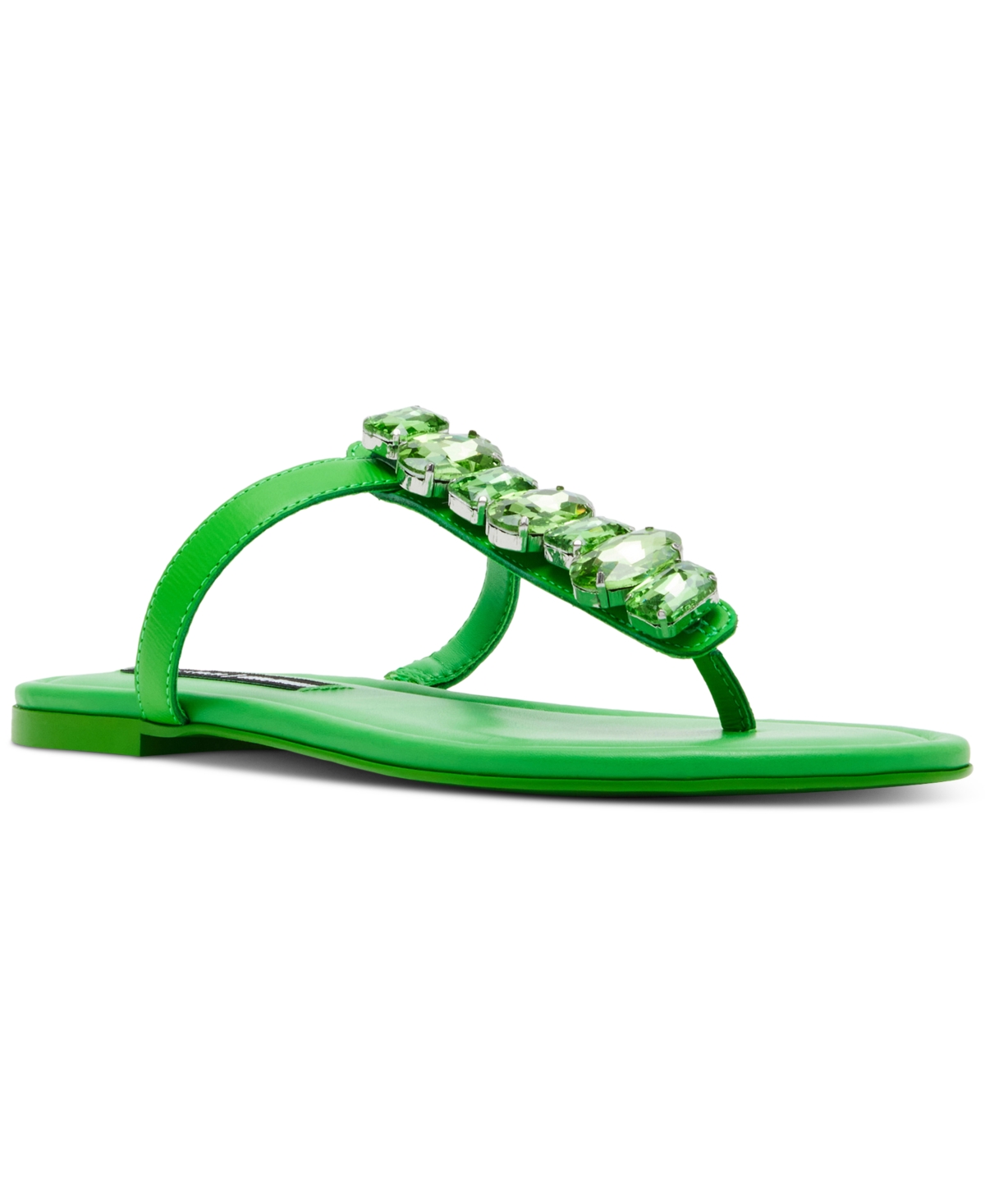 Jessica Rich x Steve Madden Women's Gemma Embellished T-Strap Slingback Sandals - Green Multi