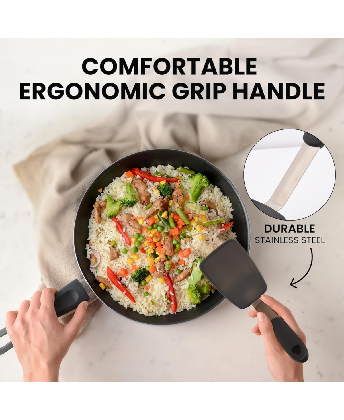 Zulay Kitchen 13 Inch Flexible Silicone Spatula - Heat Resistant Up To 600F Rubber Spatula