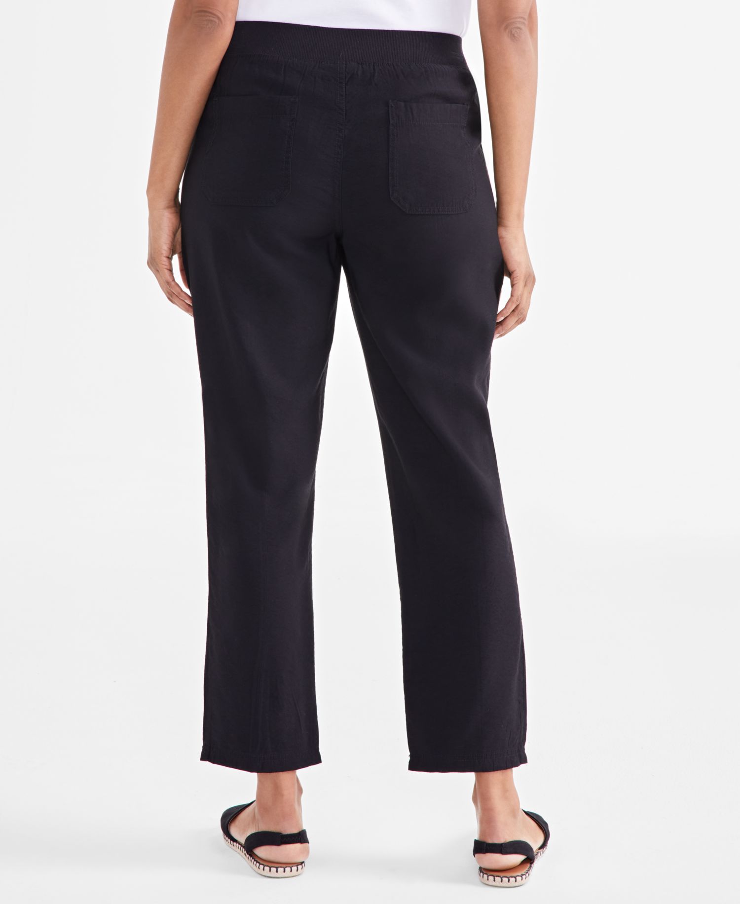 Petite Mid Rise Pull-On Ankle Pants