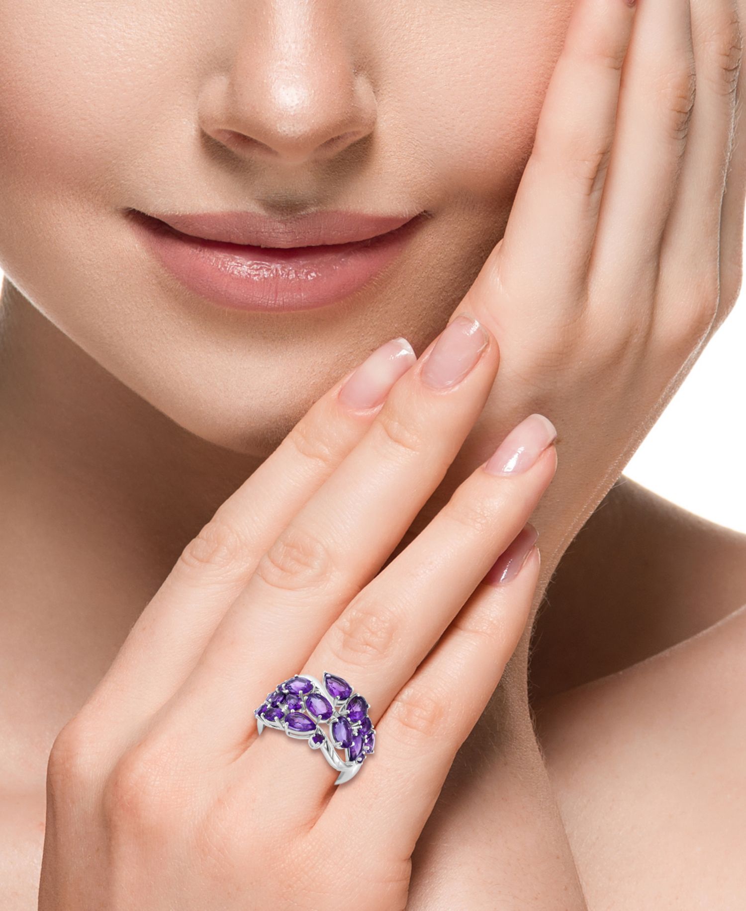 EFFY® Garnet Mixed Cut Cluster Ring (5-1/2 ct. t.w.) in Sterling Silver (Also in Amethyst)