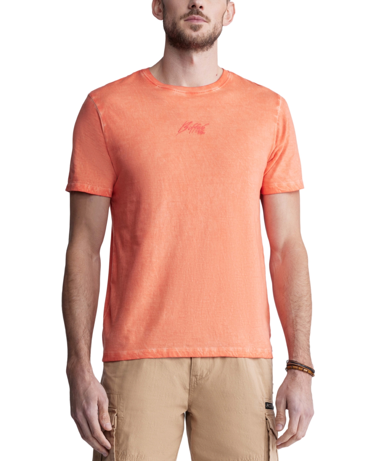 Shop Buffalo David Bitton Men's Tundra Classic-fit Tropical Logo Graphic T-shirt In Shell Pink