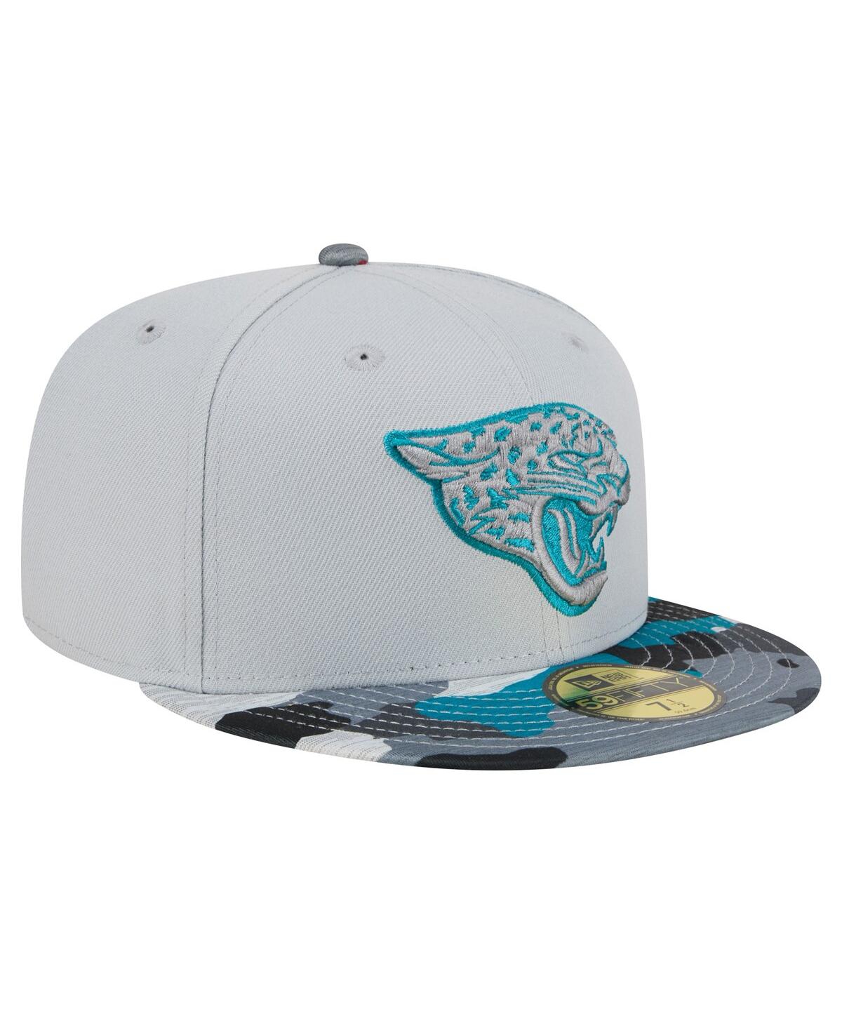 New Era Gray Jacksonville Jaguars Active Camo 59fifty Fitted Hat In Gray Camo