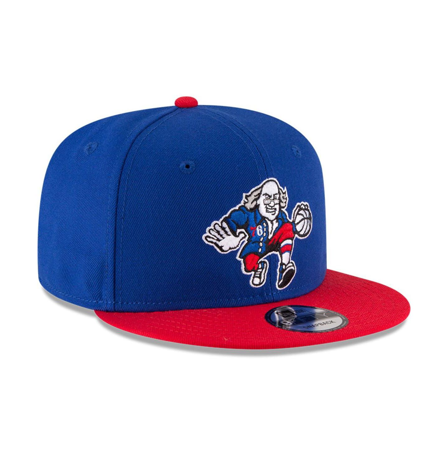 Мужская кепка New Era Royal/Red Philadelphia 76ers 2-Tone 9fifty Adjustable Snapback Hat — фото 3