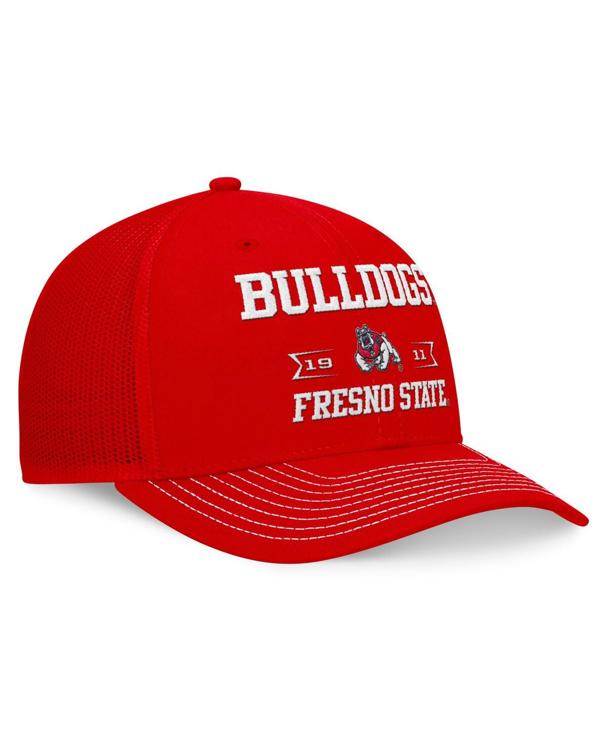Shop Top Of The World Men's Red Fresno State Bulldogs Carson Trucker Adjustable Hat In Masc Red