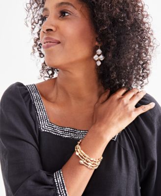 Stone Kite Wire Drop Earrings