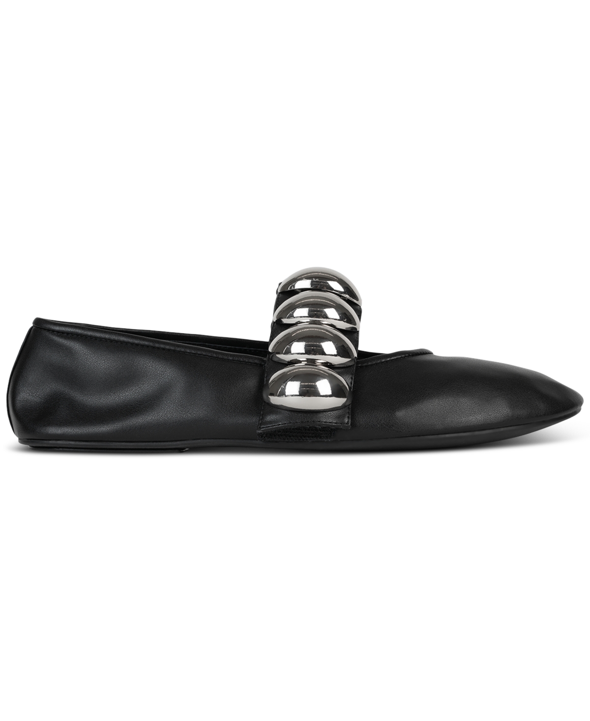 Jeffrey Campbell Ballet Stud Embellished Ballet Flats In Black,silver