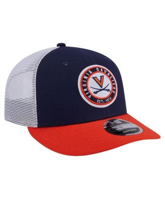Men's Navy Virginia Cavaliers Throwback Circle Patch 9Fifty Trucker Snapback Hat