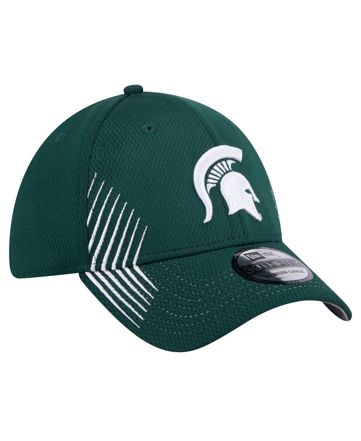 New Era Green Michigan State Spartans Active Slash Sides 39thirty Flex Hat In Green
