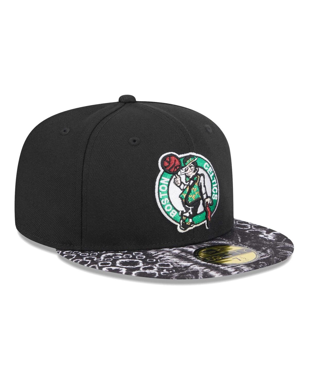 New Era Men'sBoston Celtics Coral Reef Visor 59Fifty Fitted Hat - Black