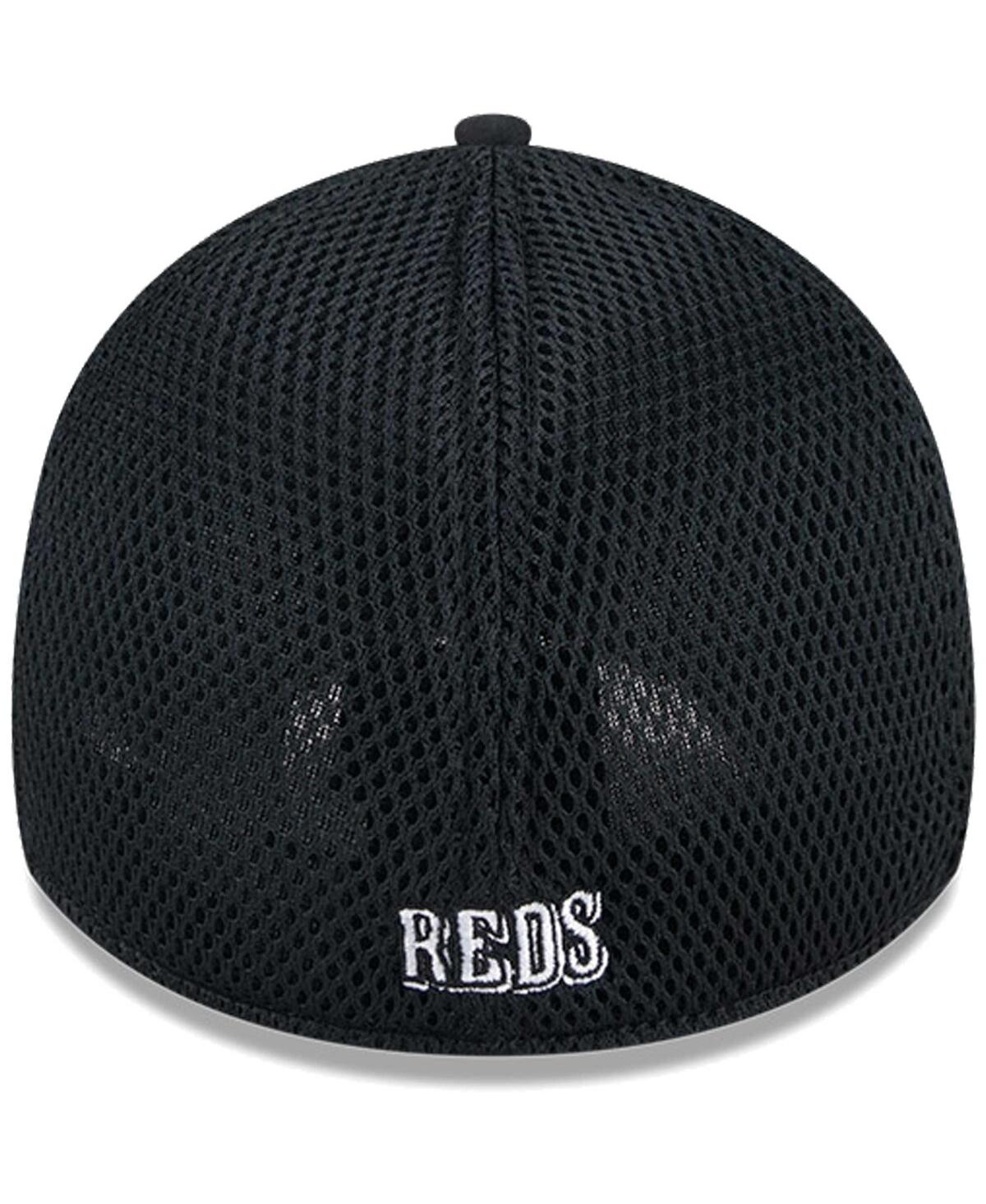New Era Men's Cincinnati Reds EvergreenWhite Neo 39Thirty Flex Hat - Black