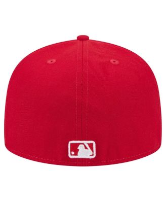 Men's Red Miami Marlins White Logo 59Fifty Fitted Hat