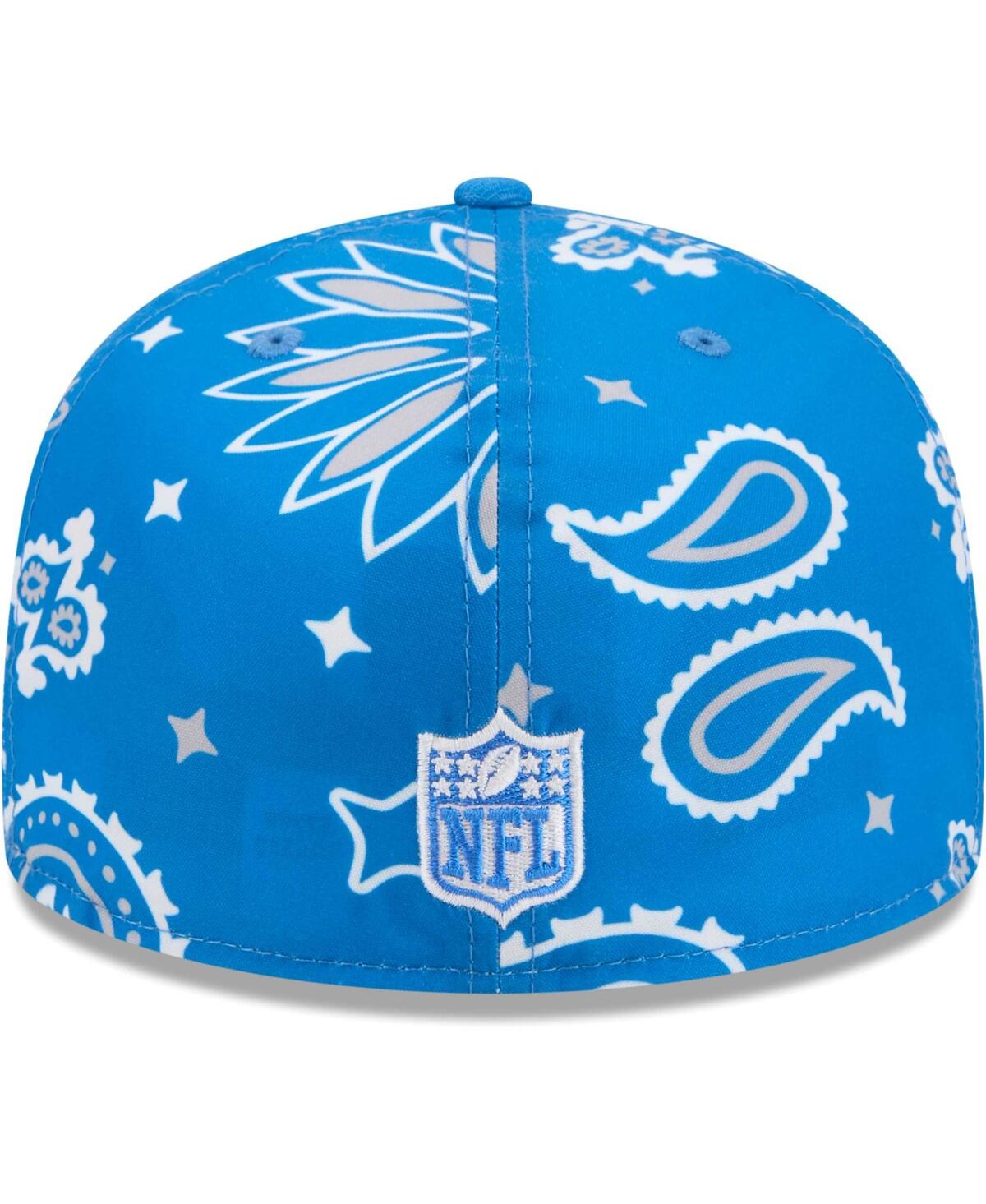 Shop New Era Men's Blue Detroit Lions Paisley 59fifty Fitted Hat