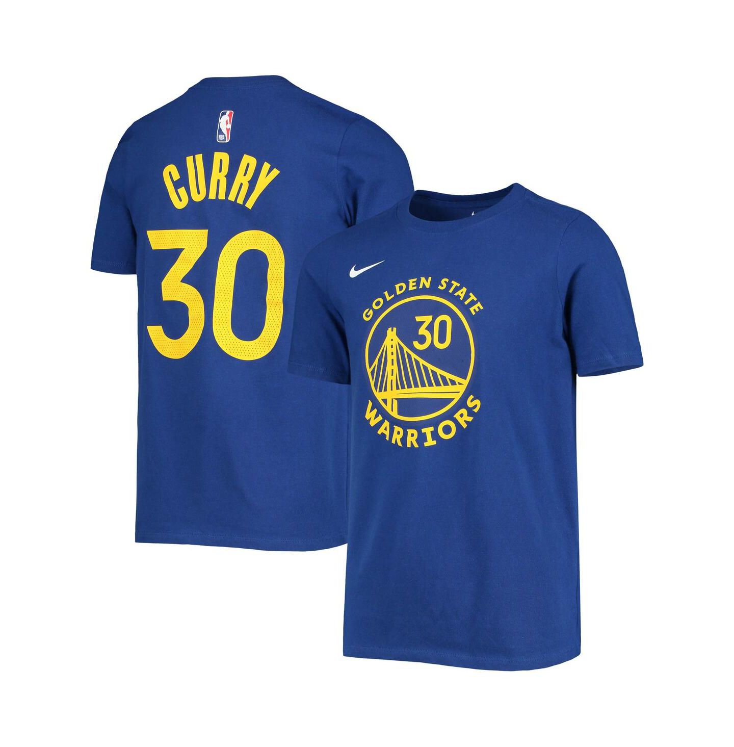 Детская футболка Nike Stephen Curry Golden State Warriors Performance с логотипом, Royal — фото 1