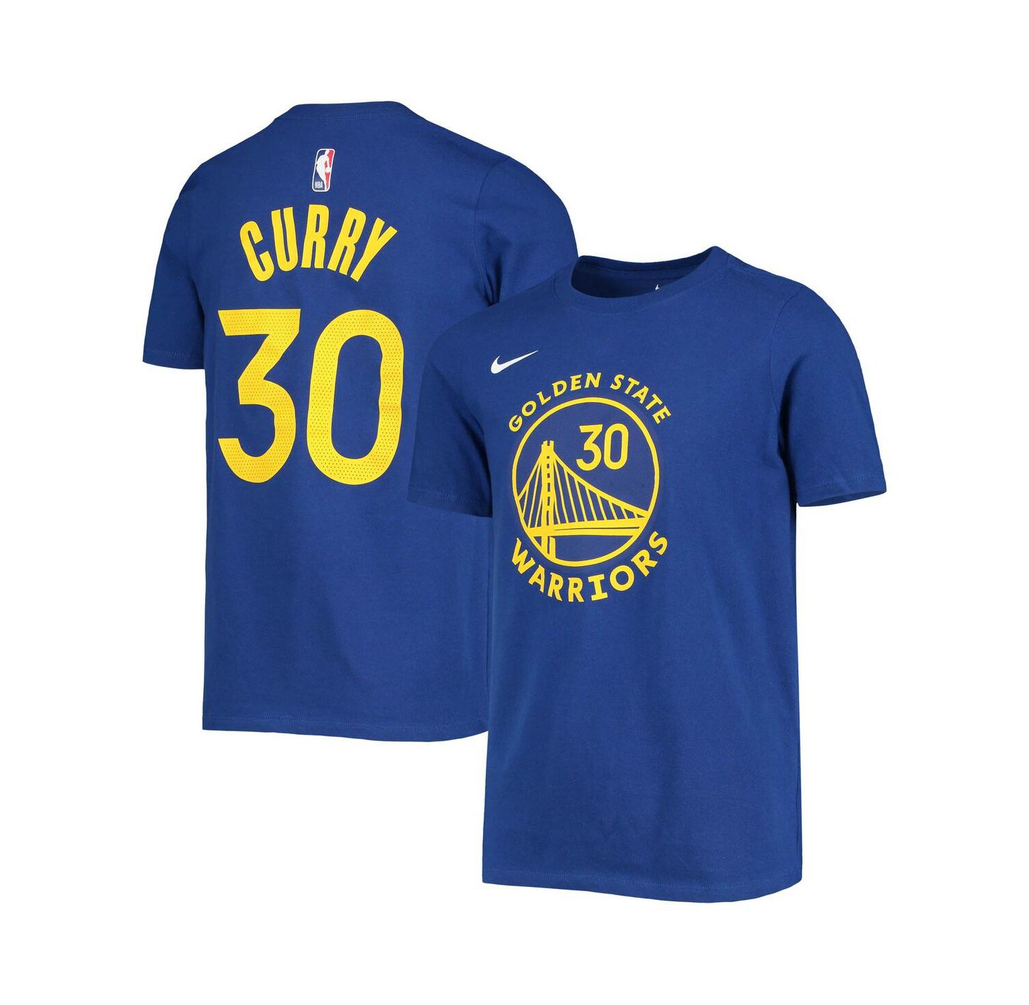 Youth Stephen Curry Royal Golden State Warriors Logo Name & Number Performance T-Shirt