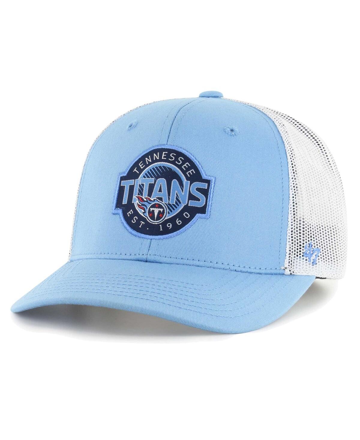 47 Brand Youth Light Blue/White Tennessee Titans Scramble Adjustable Trucker Hat - Light Blue