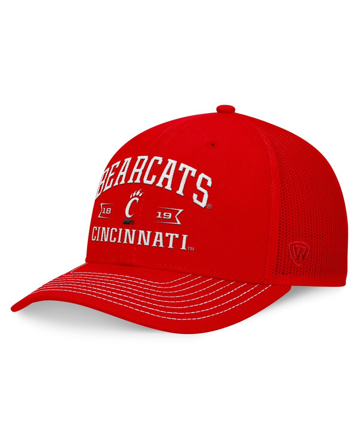 Top Of The World Men's Red Cincinnati Bearcats Carson Trucker Adjustable Hat In Masc Red