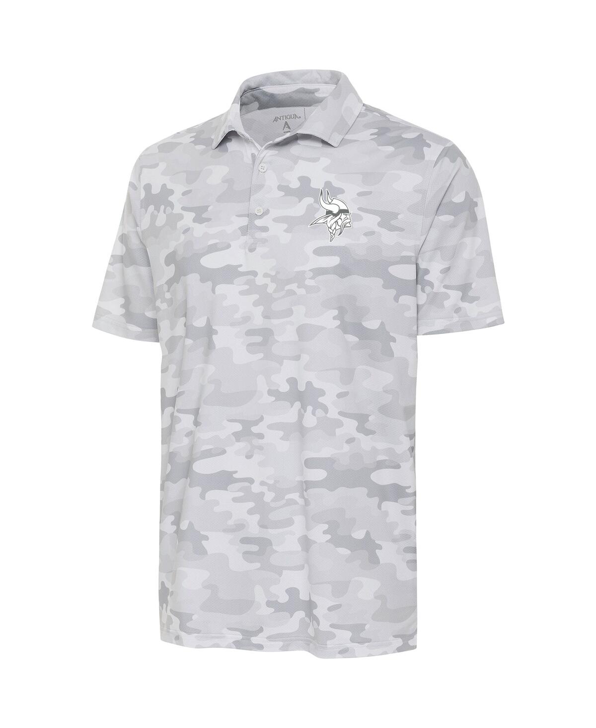 Antigua Men'sMinnesota Vikings Anthracite Logo Collide Polo - White