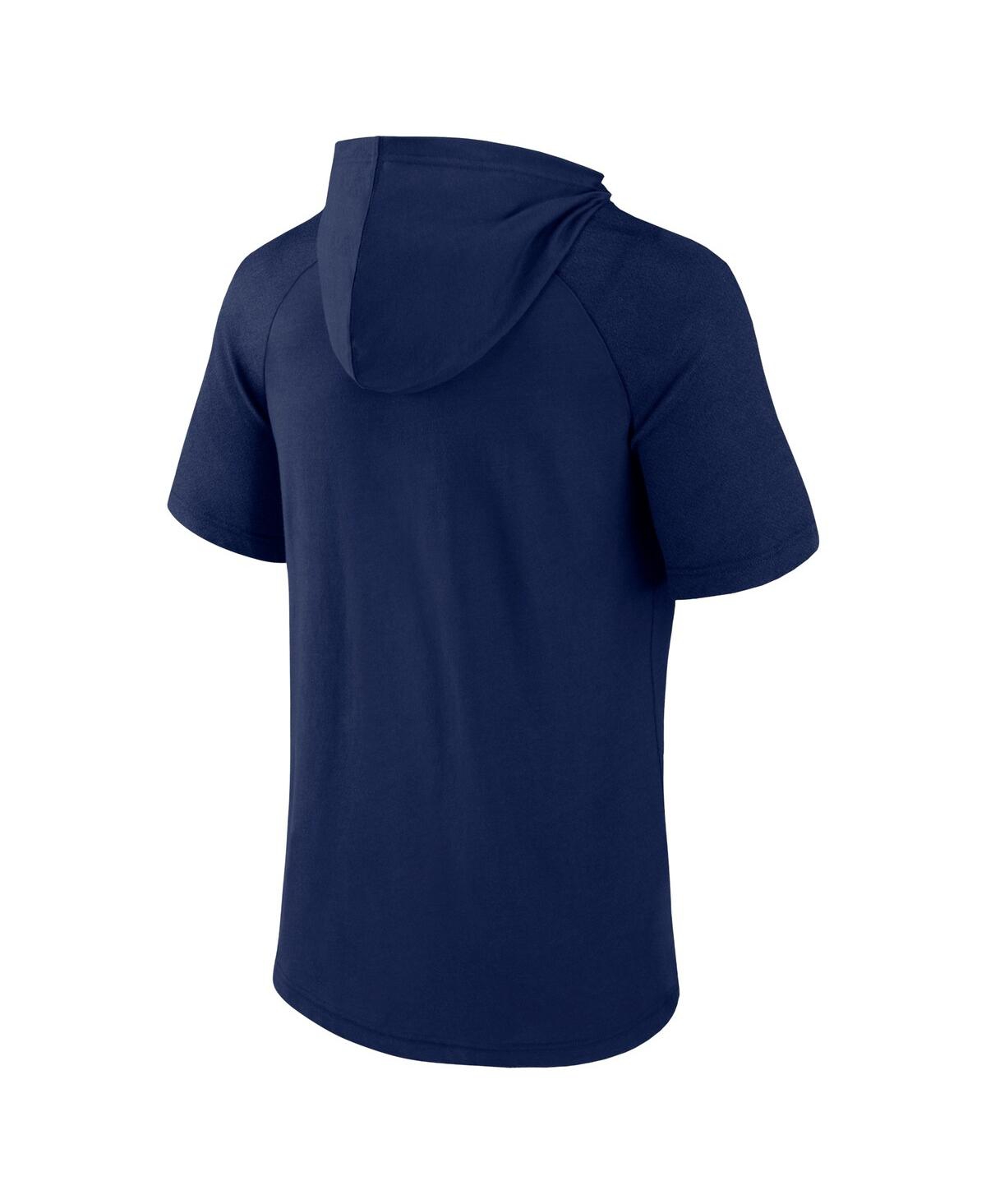 Fanatics Branded Men's Navy Notre Dame Fighting Irish Double Arch Raglan Short Sleeve Hoodie T-shirt In An,an,an,a