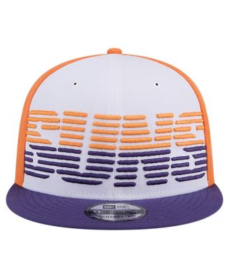 Men's White/Purple Phoenix Suns Throwback Gradient Tech Font 9fifty Snapback Hat