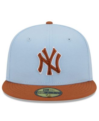 Men's Light Blue/Brown New York Yankees Spring Color Basic Two-Tone 59fifty Fitted Hat