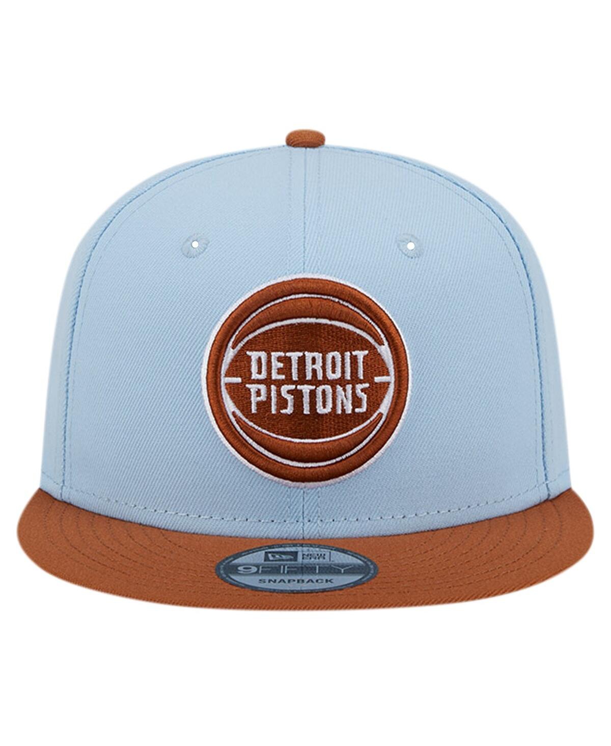 New Era Men'sBrown Detroit Pistons 2-Tone Color Pack 9fifty Snapback Hat - Light Blue