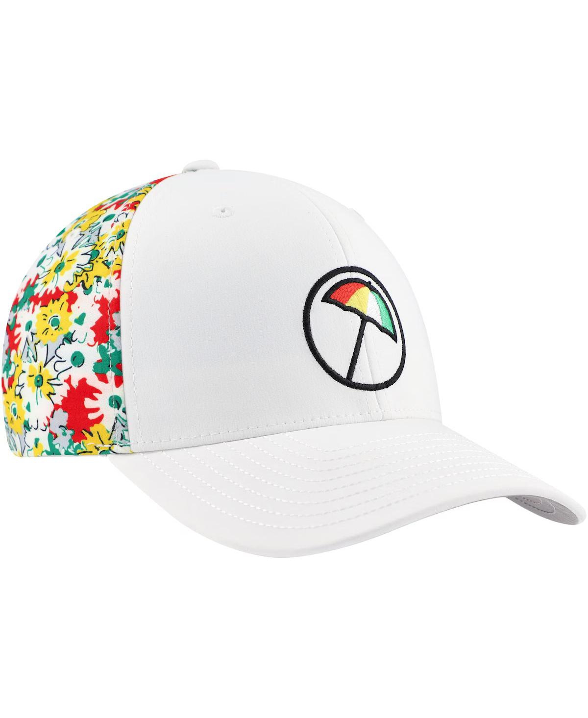 Men's White Arnold Palmer Invitational Floral Tech Flexfit Adjustable Hat - White