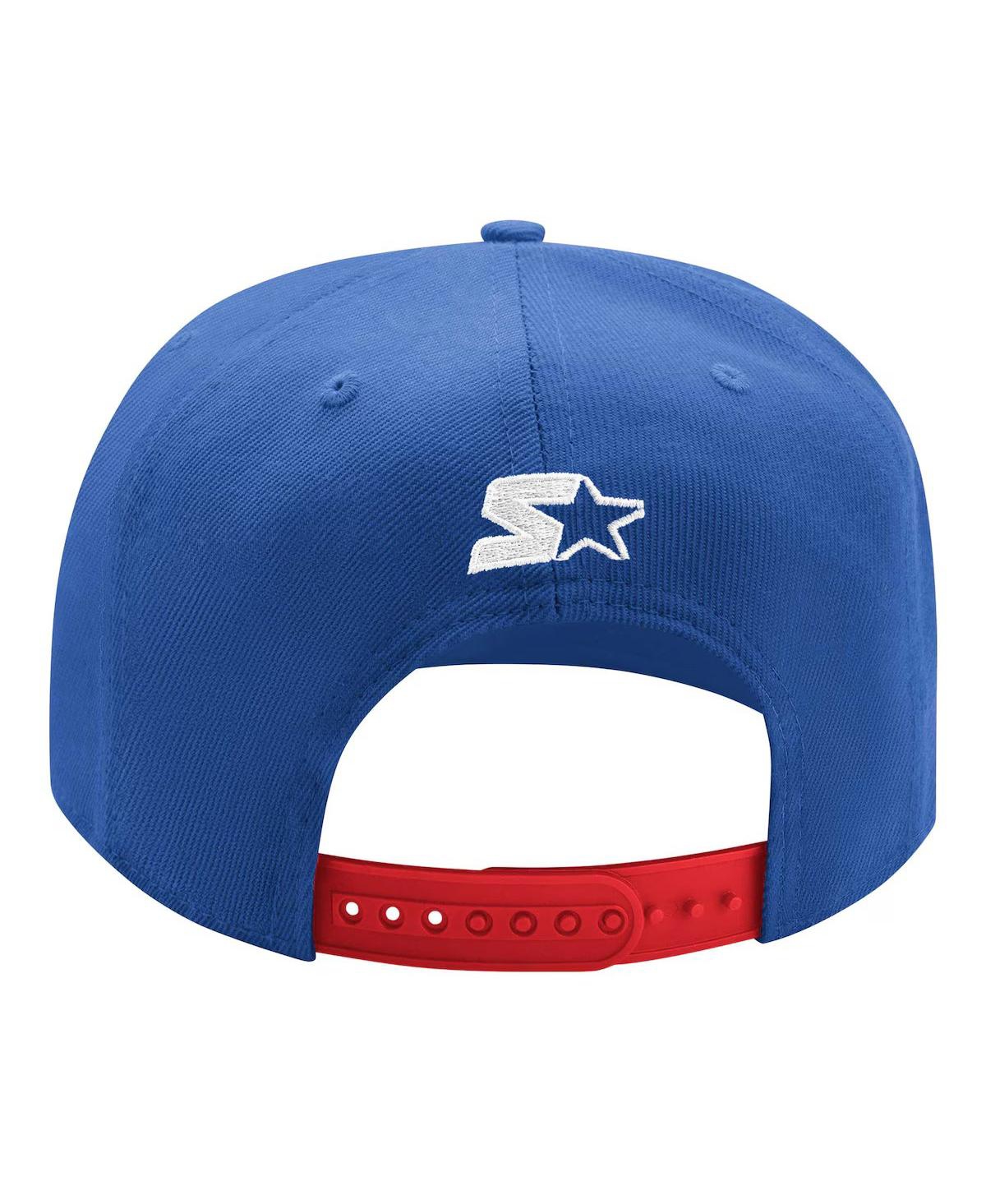 Shop Starter Men's Blue/red New York Rangers Arch Logo Two-tone Snapback Hat In Blue Red
