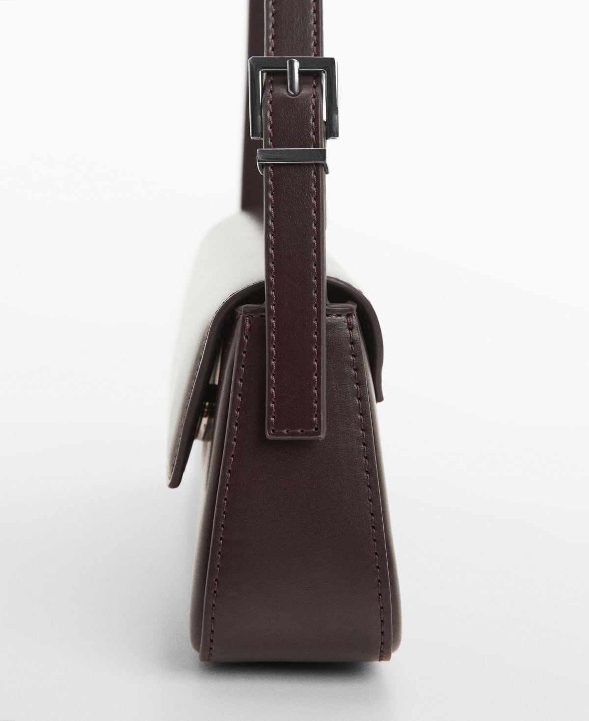 Shop Mango Women's Patent Leather Effect Flap Bag In Dark Brown
