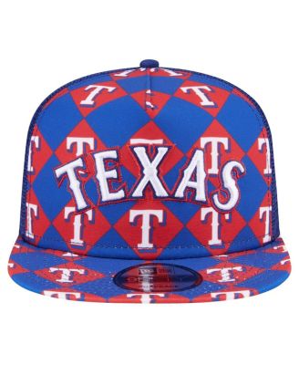 Men's Royal Texas Rangers Seeing Diamonds A-Frame Trucker 9Fifty Snapback Hat
