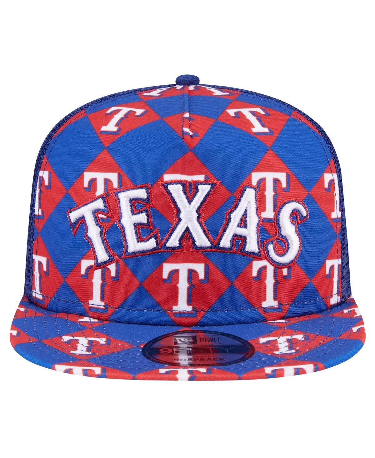 Shop New Era Men's Royal Texas Rangers Seeing Diamonds A-frame Trucker 9fifty Snapback Hat