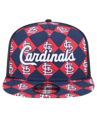 Men's Navy St. Louis Cardinals Seeing Diamonds A-Frame Trucker 9Fifty Snapback Hat