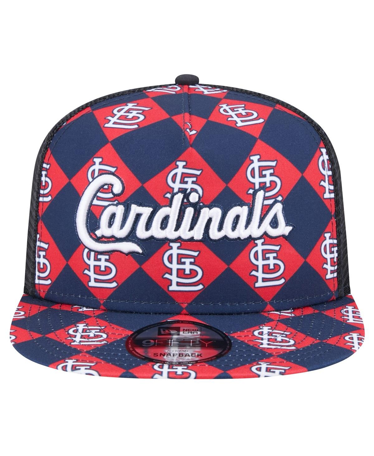 NEW ERA MEN'S NAVY ST. LOUIS CARDINALS SEEING DIAMONDS A-FRAME TRUCKER 9FIFTY SNAPBACK HAT 
