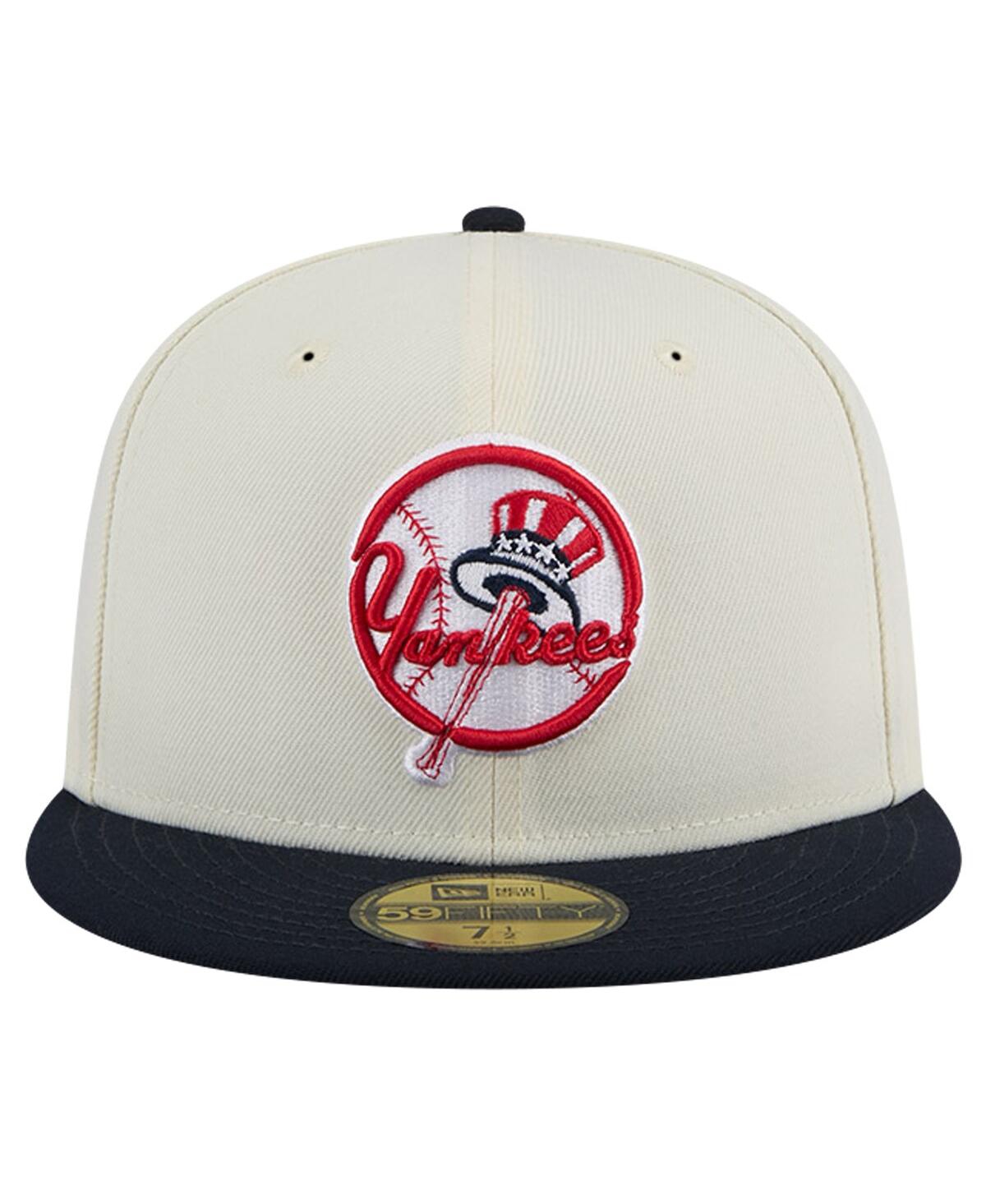 NEW ERA MEN'S WHITE NEW YORK YANKEES TOP HAT CHROME 59FIFTY FITTED HAT