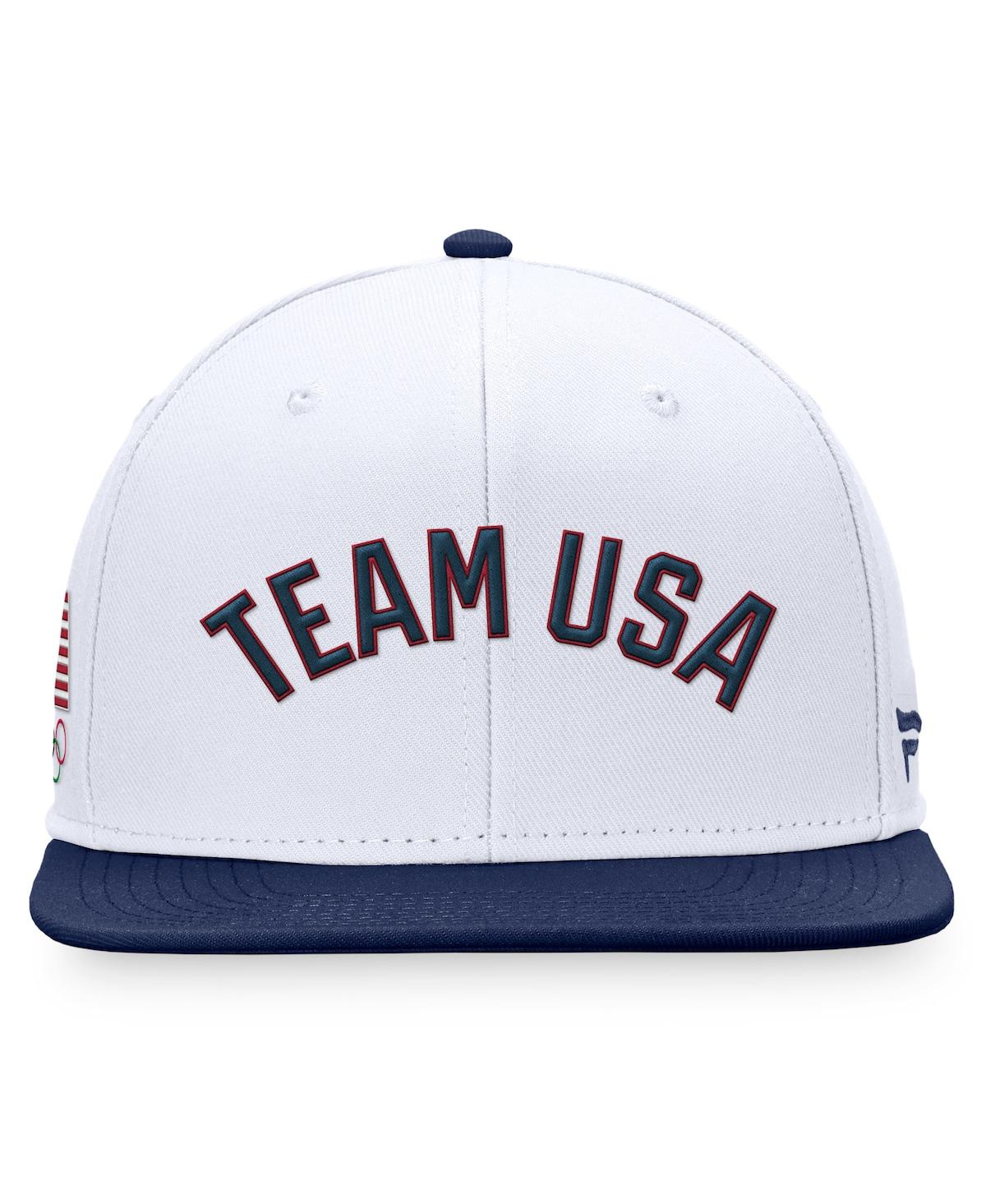 Fanatics Branded Men'sNavy Team Usa Snapback Hat - White, Navy