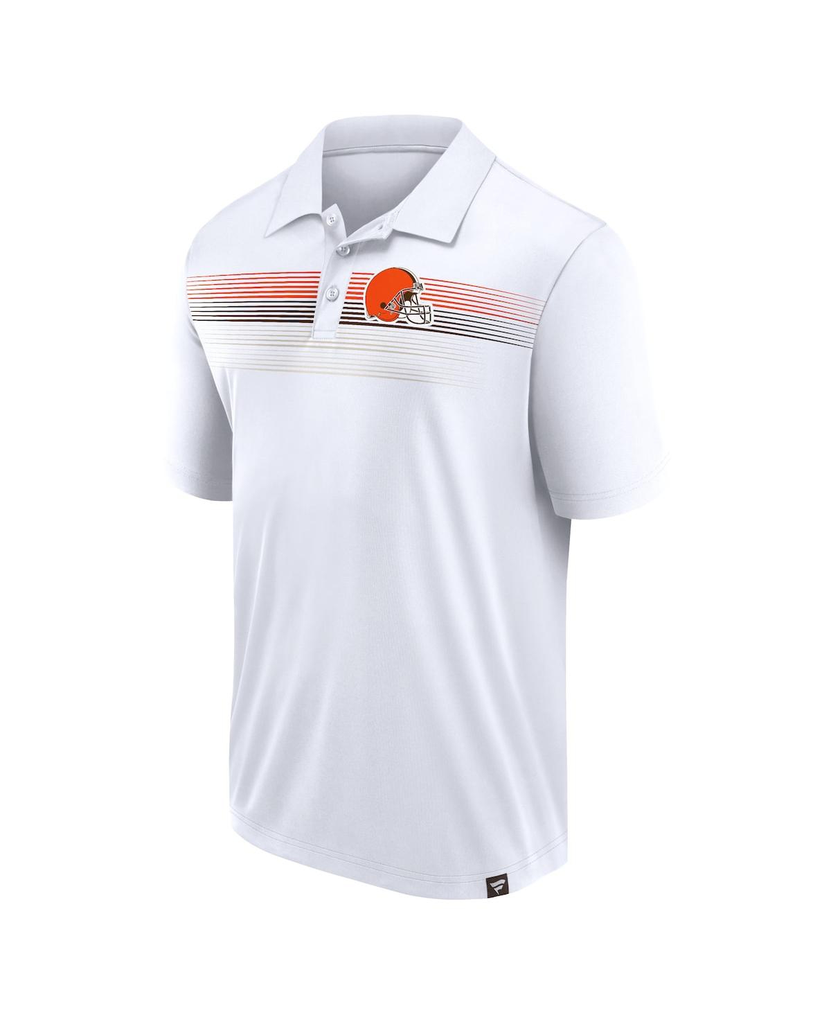 Fanatics Branded White Cleveland Browns Victory For Us Interlock Polo In W,clas Brn
