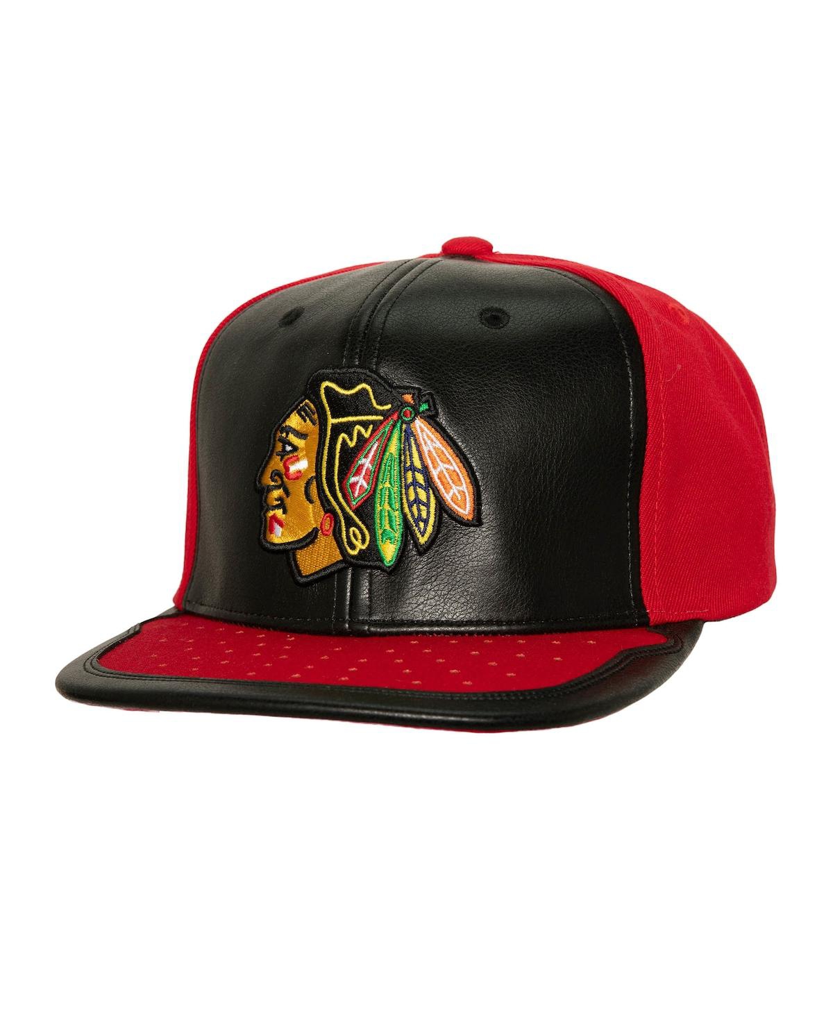 Mitchell Ness Men's Black/Red Chicago Blackhawks Day One Snapback Hat - Black Red