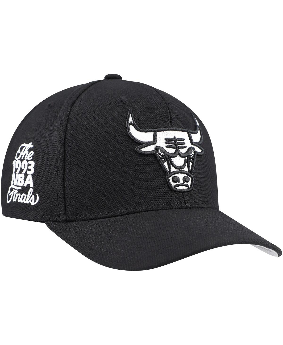 Mitchell Ness Men's Black Chicago Bulls Panda Adjustable Hat - Black