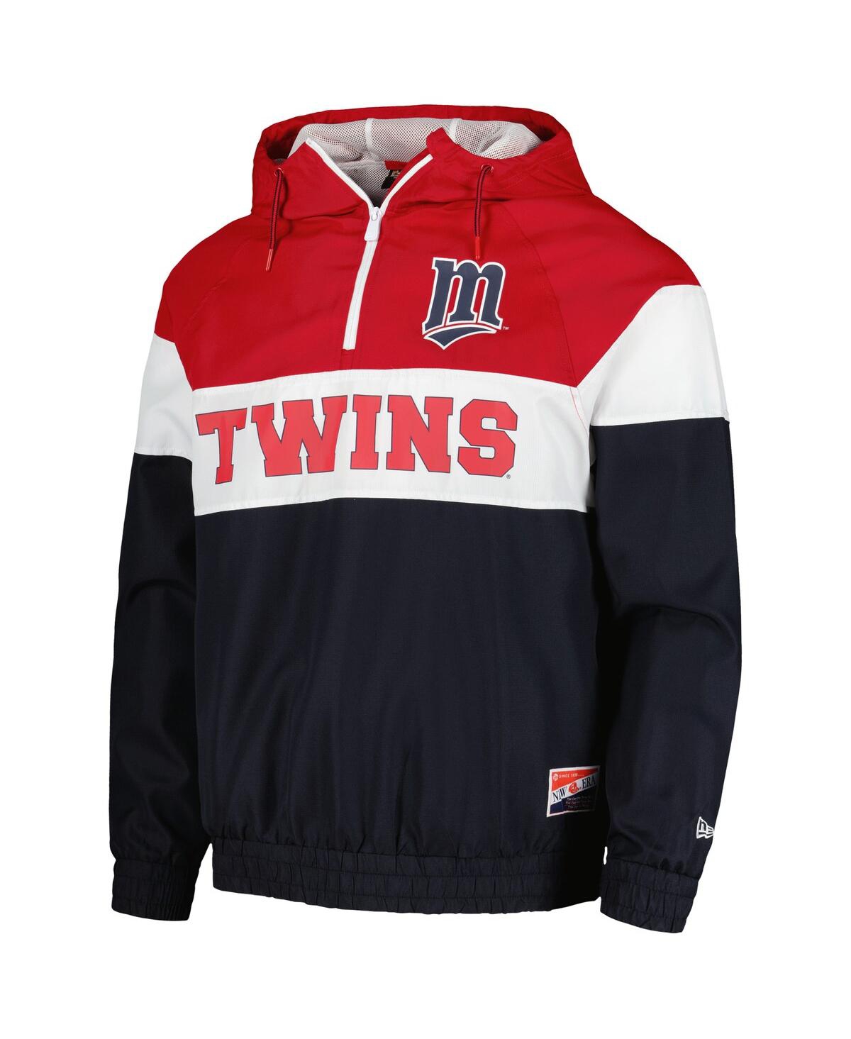 Shop New Era Men's Navy Minnesota Twins Ripstop Raglan Quarter-zip Hoodie Windbreaker Jacket