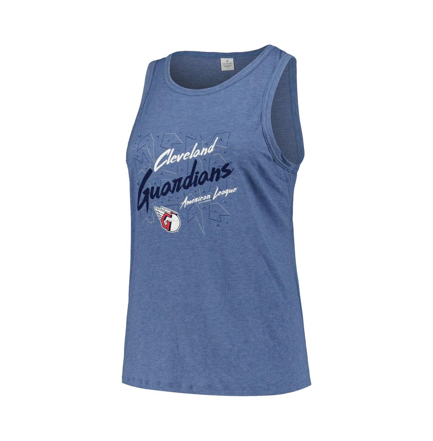 Женский топ Soft As A Grape Navy Cleveland Guardians Plus Size Curvy High Neck Tri-Blend — фото 3