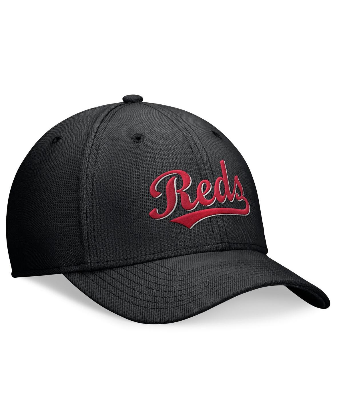 Nike Men's Black Cincinnati Reds Evergreen Performance Flex Hat In Black