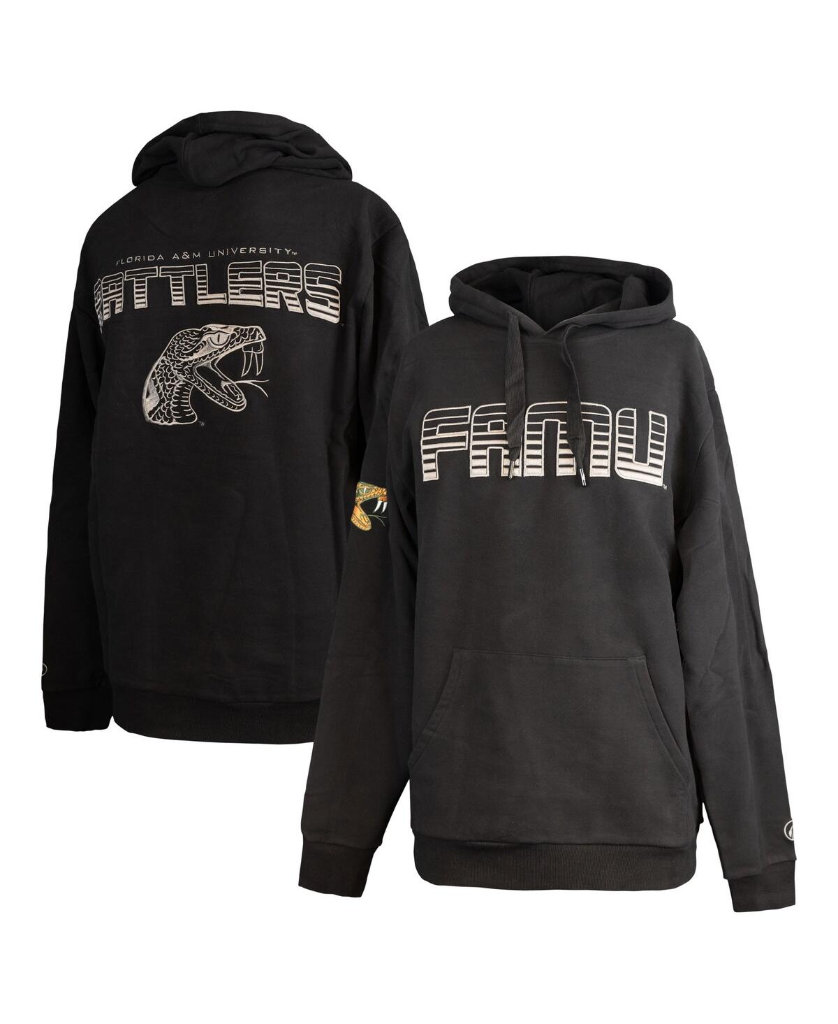 Shop Fisll Men"s Black Florida A M Rattlers Puff Print Sliced Pullover Hoodie