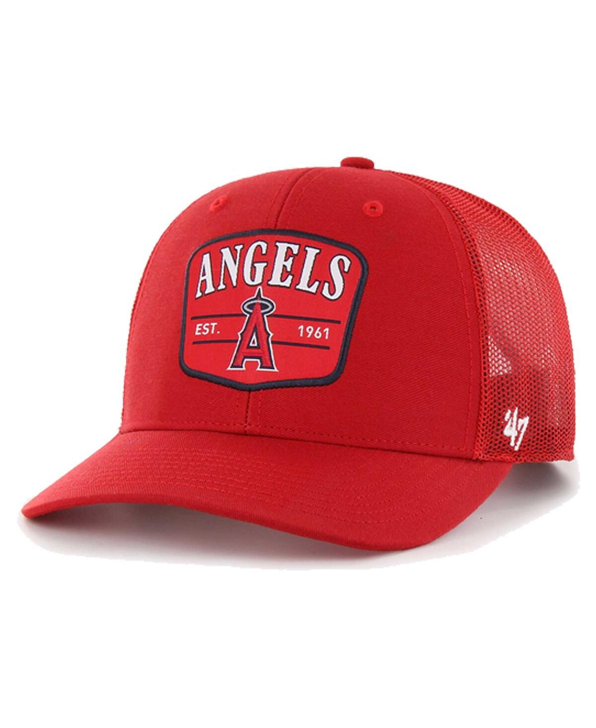 47 Brand Men's Red Los Angeles Angels Squad Trucker Adjustable Hat - Red