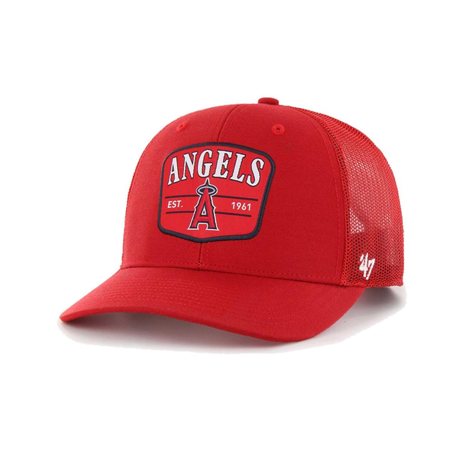 47 Brand Men's Red Los Angeles Angels Squad Trucker Adjustable Hat