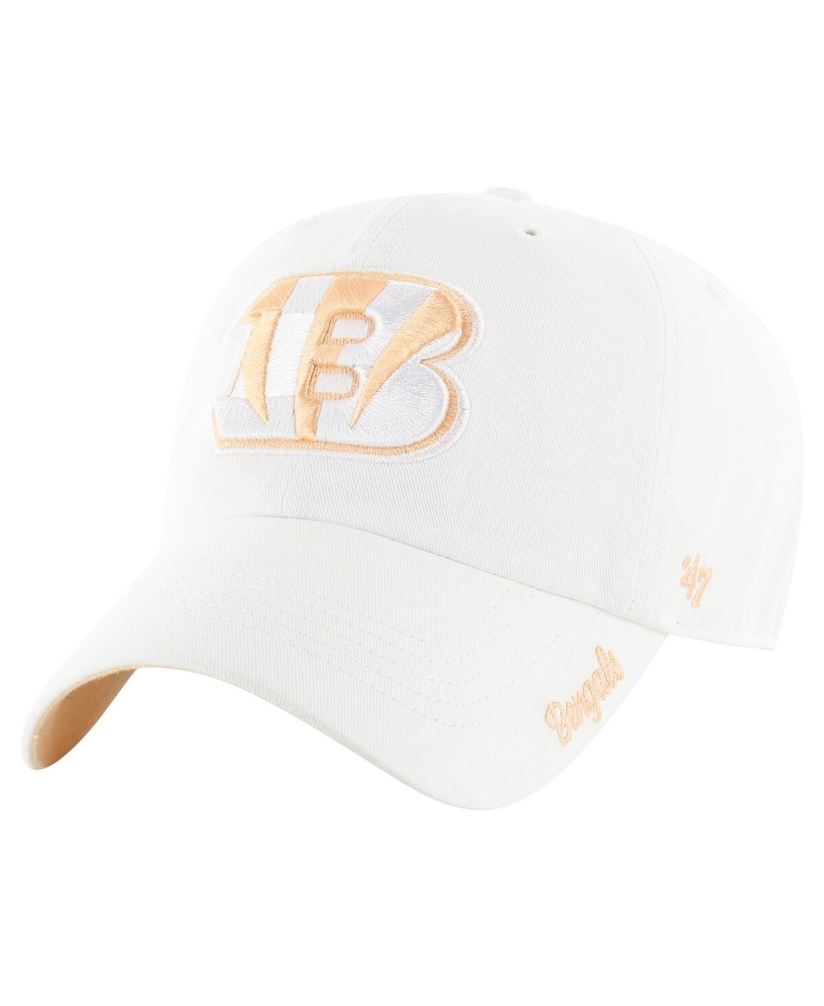 47 Brand 47 Women's White Cincinnati Bengals Ballpark Cheer Clean Up Adjustable Hat In White