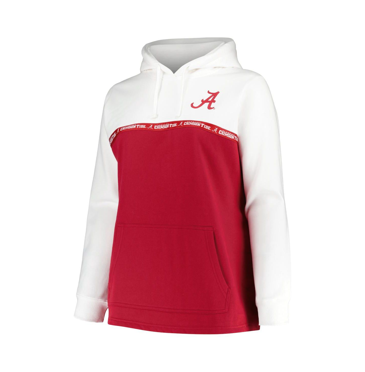 Женское худи Profile White/Crimson Alabama Crimson Tide Plus Size Taping Pullover — фото 3