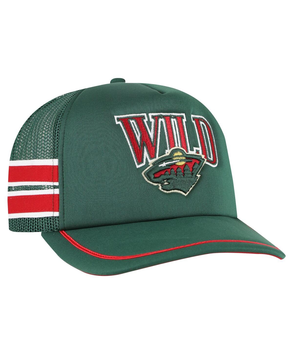Shop 47 Brand Men's Green Minnesota Wild Sideband Stripes Trucker Snapback Hat